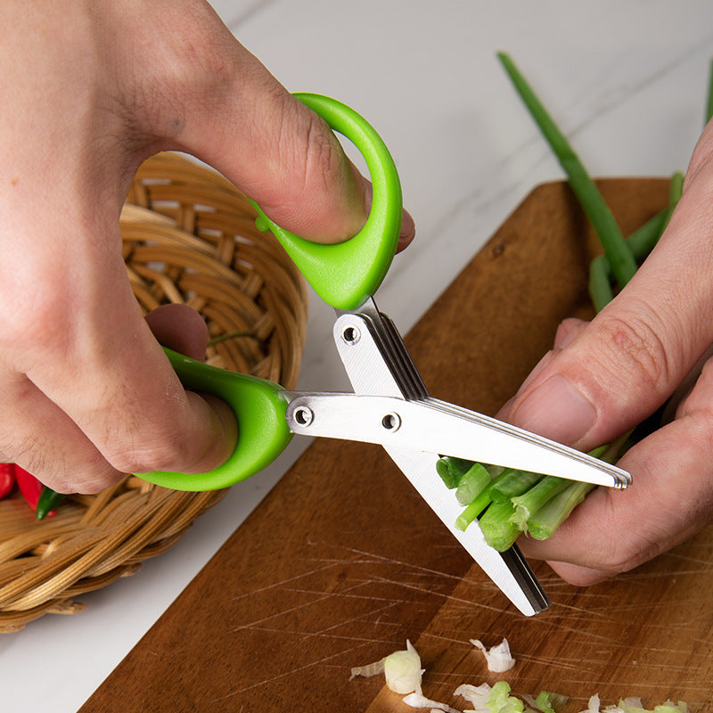 Multifunctional Stainless Steel Herb & Onion Cutting Scissors - Chic Market Collection 