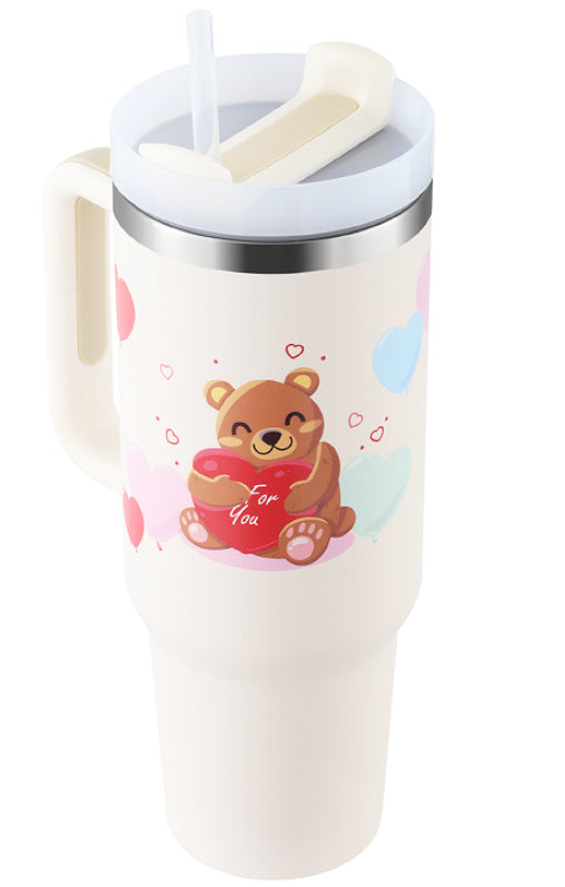 Insulated Tumbler with Handle, Straw & Lid - Chic Market Collection 