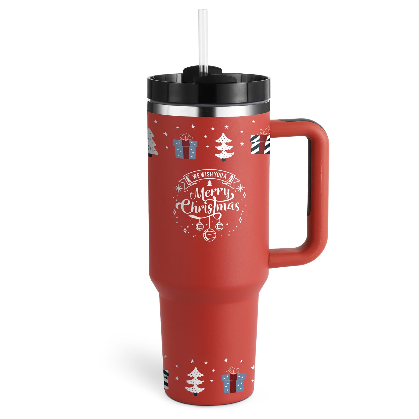 Insulated Tumbler with Handle, Straw & Lid - Chic Market Collection 