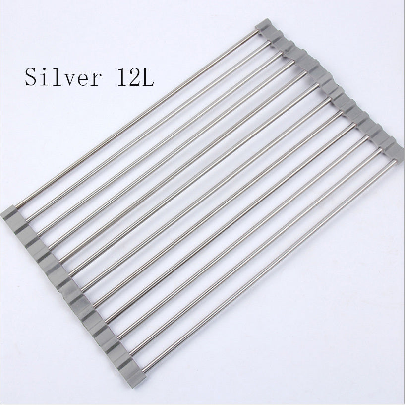 Foldable Stainless Steel Sink Drain Rack - Chic Market Collection 