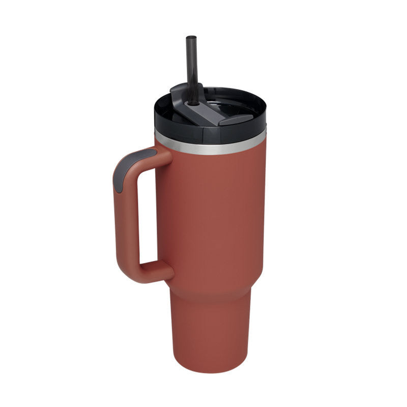 Insulated Tumbler with Handle, Straw & Lid - Chic Market Collection 