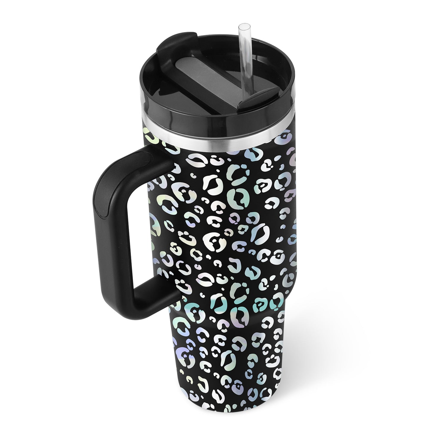 Insulated Tumbler with Handle, Straw & Lid - Chic Market Collection 