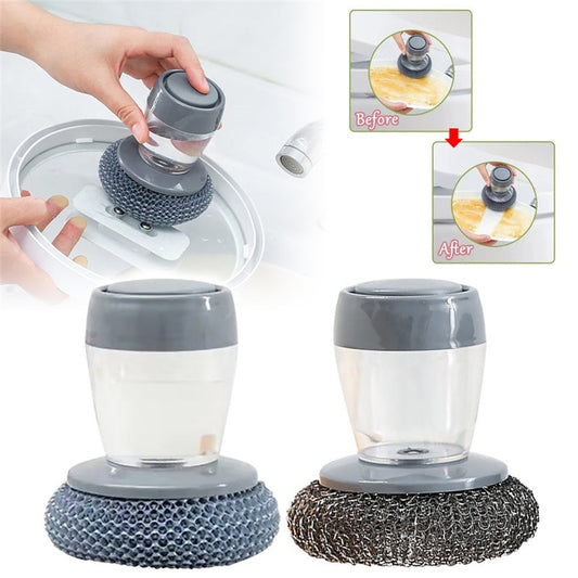 Soap Dispensing Palm Brush for Easy Kitchen Cleaning - Chic Market Collection 