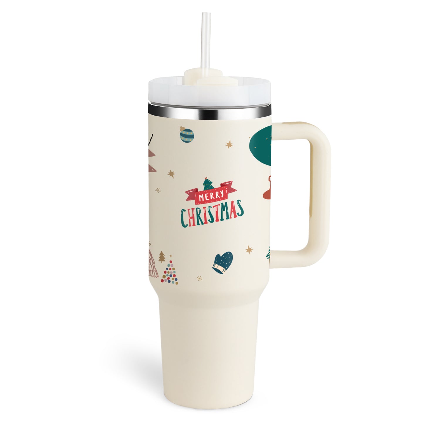 Insulated Tumbler with Handle, Straw & Lid - Chic Market Collection 