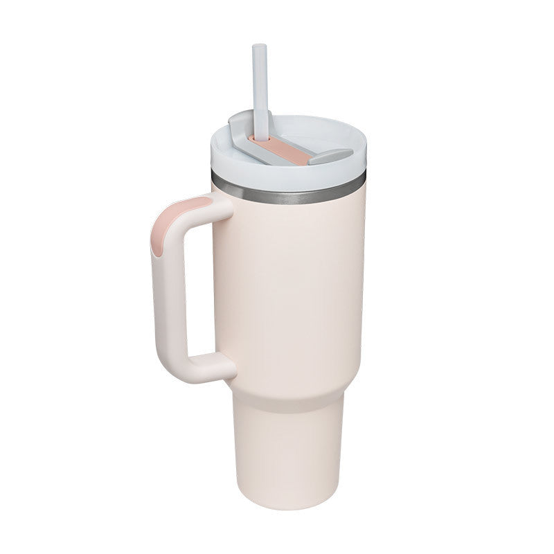 Insulated Tumbler with Handle, Straw & Lid - Chic Market Collection 