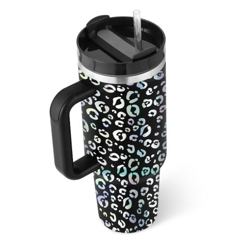 Insulated Tumbler with Handle, Straw & Lid - Chic Market Collection 