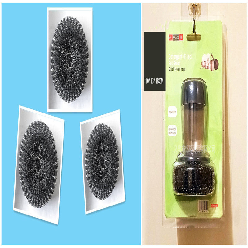 Soap Dispensing Palm Brush for Easy Kitchen Cleaning - Chic Market Collection 