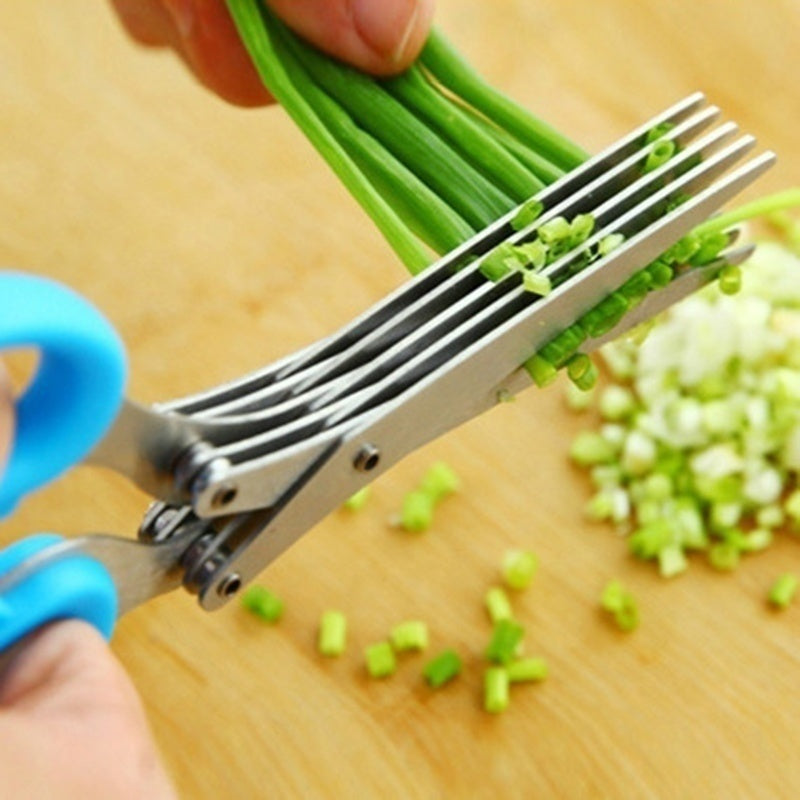 Multifunctional Stainless Steel Herb & Onion Cutting Scissors - Chic Market Collection 