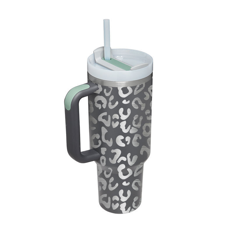 Insulated Tumbler with Handle, Straw & Lid - Chic Market Collection 